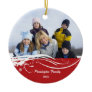Snowflake swirl Christmas holiday photo ornament