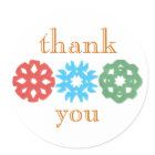 Snowflake trio holiday thank-you sticker sticker