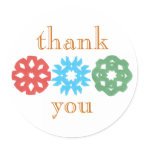 Snowflake trio holiday thank-you sticker sticker