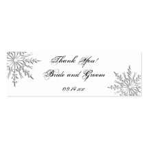 Snowflake Wedding Favor Tags Business Card Template