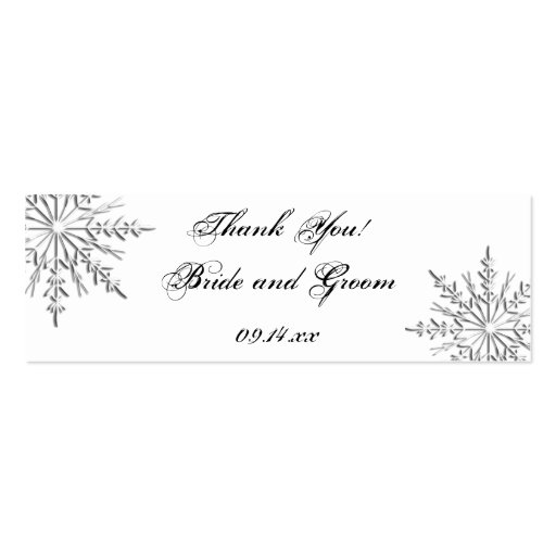 Snowflake Wedding Favor Tags Business Card Template