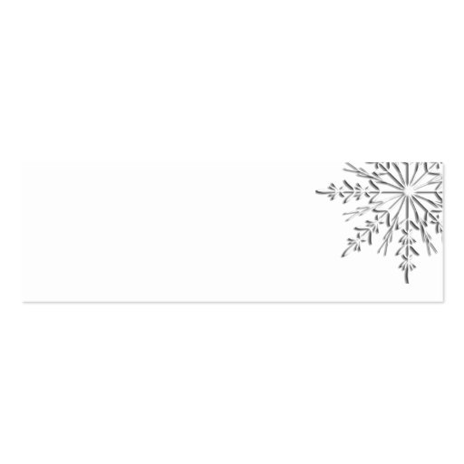 Snowflake Wedding Favor Tags Business Card Template (back side)