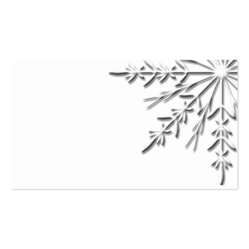Snowflake Wedding Place Card Business Card Template (back side)