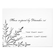 Snowflake Wedding RSVP Response Card Invitations