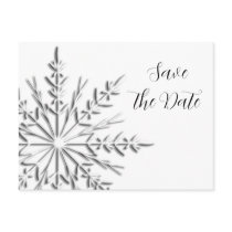 Snowflake Wedding Save the Date Postcard
