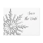 Snowflake Wedding Save the Date Postcard