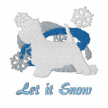 Snowflake Westie Embroidered Zipper Hoodie