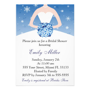 Snowflake Winter Bridal Shower Invitation Wedding