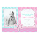 Snowflake Winter Onederland Birthday Invitation