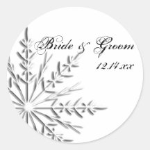 Snowflake Winter Wedding Envelope Seals Stickers