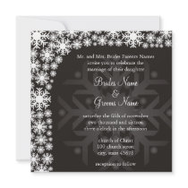 Snowflake Winter Wedding Invitation