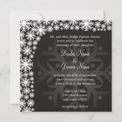 Snowflake Winter Wedding Invitation by Willowdesign
