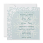 Snowflake Winter Wedding Invitation - Ice Green