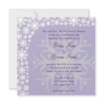 Snowflake Winter Wedding Invitation - Ice Purple