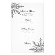 Snowflake Winter Wedding Menu Personalized Stationery