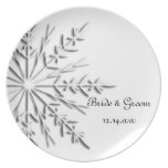 Snowflake Winter Wedding Plate