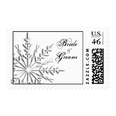 Snowflake Winter Wedding Postage Stamp