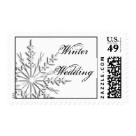 Snowflake Winter Wedding Postage Stamp