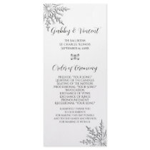 Snowflake Winter Wedding Program Custom Rack Cards