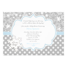 Snowflake Winter Wonderland baby shower invitation