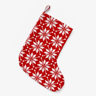 Snowflake Xmas Pattern Small Christmas Stocking