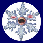 Snowflake Zombie! Distressed Round Stickers stickers