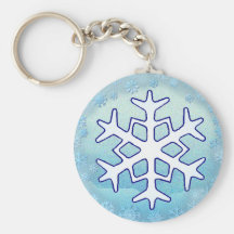 SNOWFLAKES 2  by SHARON SHARPE Keychain