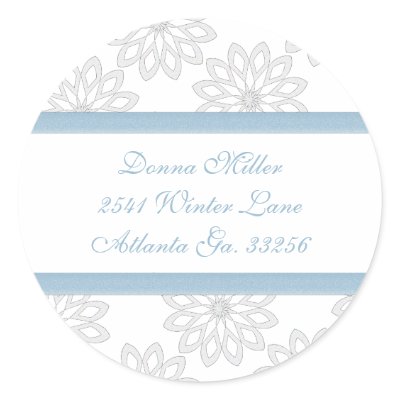 Snowflakes Address Labels Round Sticker by HolidayFun
