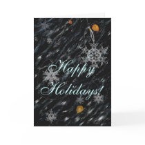 Snowflakes and balloons - greeting Card by Flynn_the_Cat Snowflakes and balloons - greeting Card