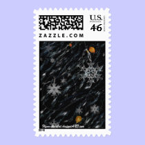 Snowflakes and balloons - postage stamp