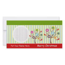 Snowflakes And Cardinals On Tree Photo Cards photo cards