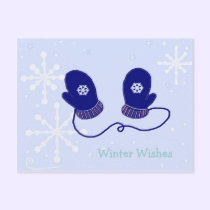 Snowflakes and Mittens postcards