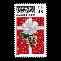 Snowflakes and Red stamps
