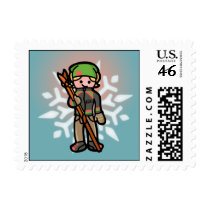 snowflakes and stamps.