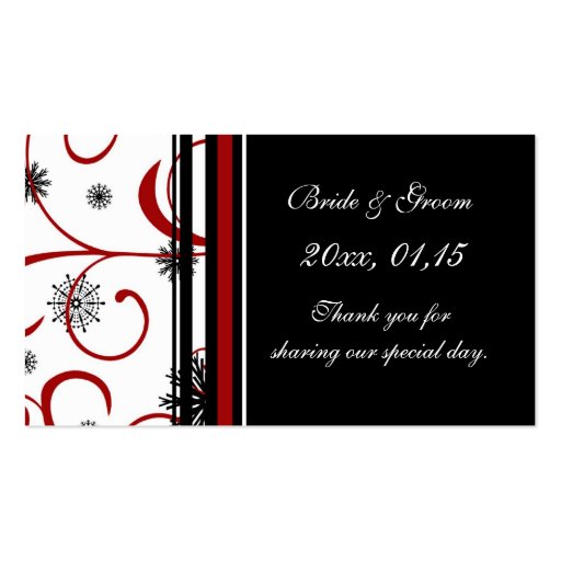 Snowflakes and Swirls  Winter Wedding Favor Tags Business Card Template