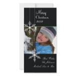 Snowflakes ~ black and white christmas, green trim