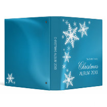 Snowflakes Blue Christmas binder