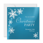 Snowflakes Blue Christmas Party invitation invitation