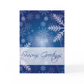 Snowflakes Blue White Holiday Greeting Cards card