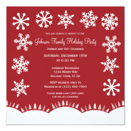 Snowflakes Christmas Holiday Party Invitations