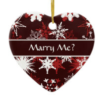 Snowflakes Christmas marriage proposal Ornament