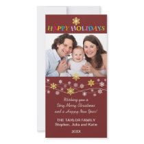Snowflakes Christmas Photo Card