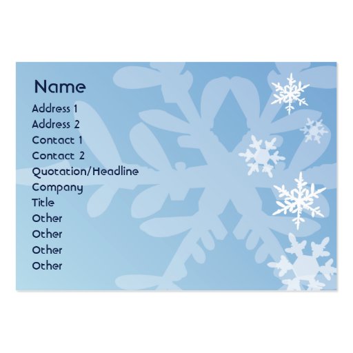 Snowflakes - Chubby Business Card Template (front side)