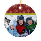 Snowflakes Custom Christmas Ornament (red)