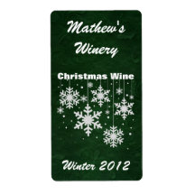Snowflakes Custom Holiday Mini Wine Labels