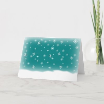 SNOWFLAKES DESIGN TEAL CARD