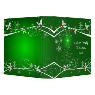 Snowflakes Holly Tree Photo Album - 1.5 in 3 Ring Binder