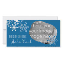 Snowflakes IN Blue Photo Card photo cards