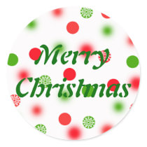Snowflakes In Xmas Dots - Customized Round Sticker