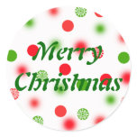 Snowflakes In Xmas Dots - Customized Round Sticker